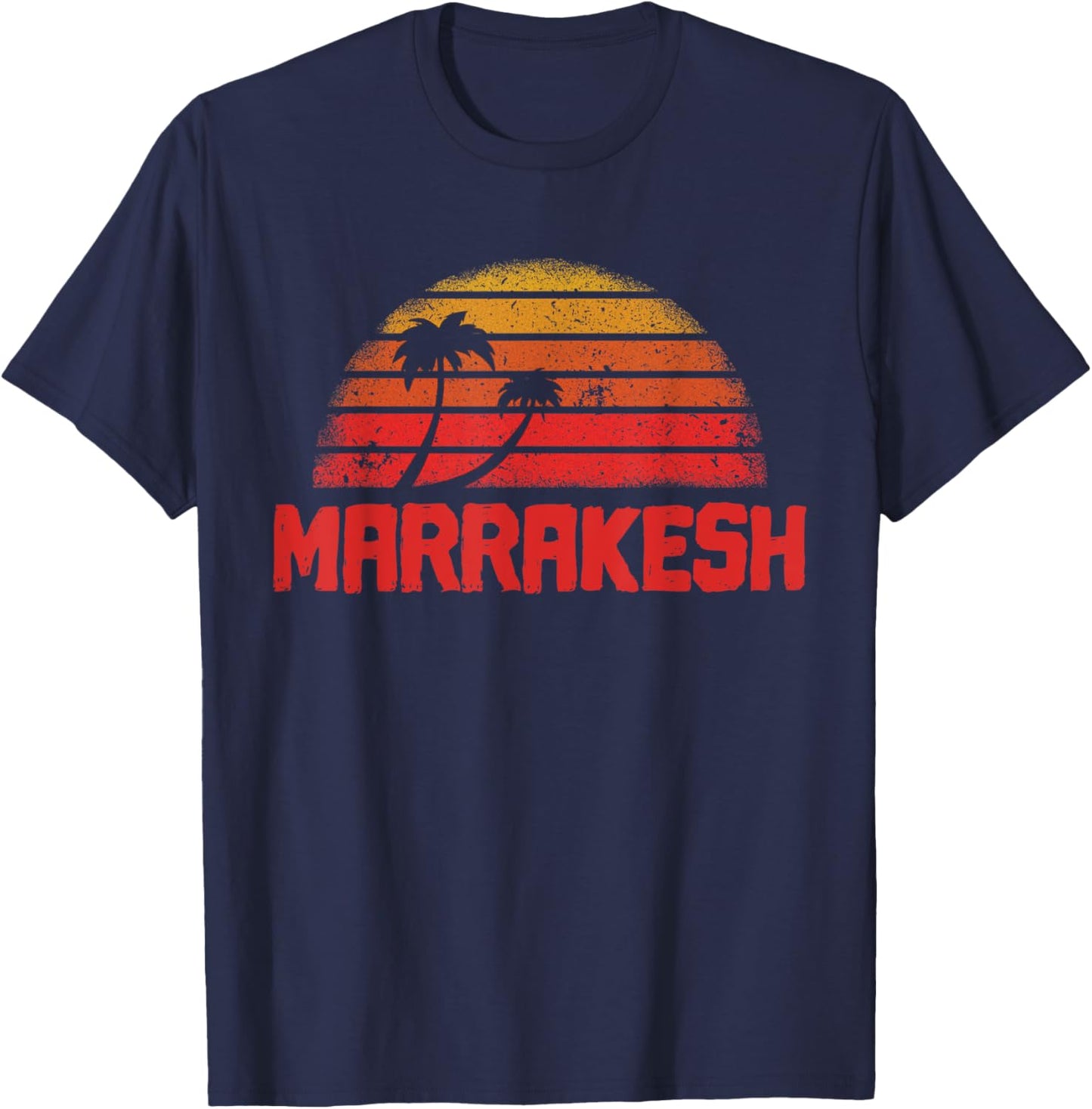 Marrakesh Vintage Retro 70s Throwback T-Shirt - T-Shirt | Navy