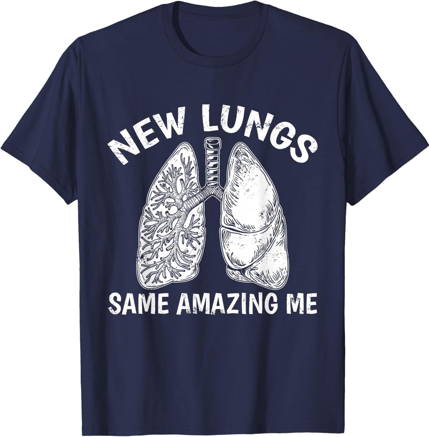 Lung Transplant Contains Recycled Parts Organ Recipient T-Shirt - T-Shirt | Navy