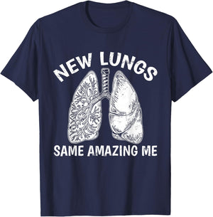 Lung Transplant Contains Recycled Parts Organ Recipient T-Shirt - T-Shirt | Navy