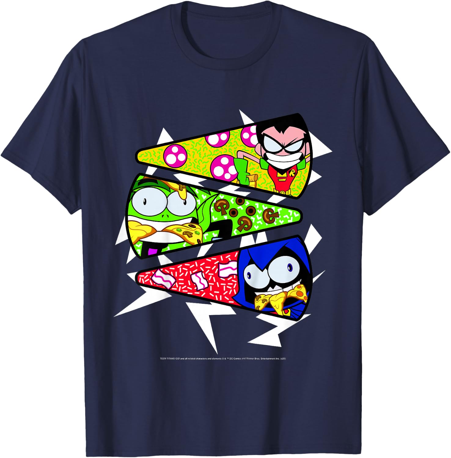 Kids DC Comics Teen Titans Go! Pizza Panels T-Shirt - T-Shirt | Navy