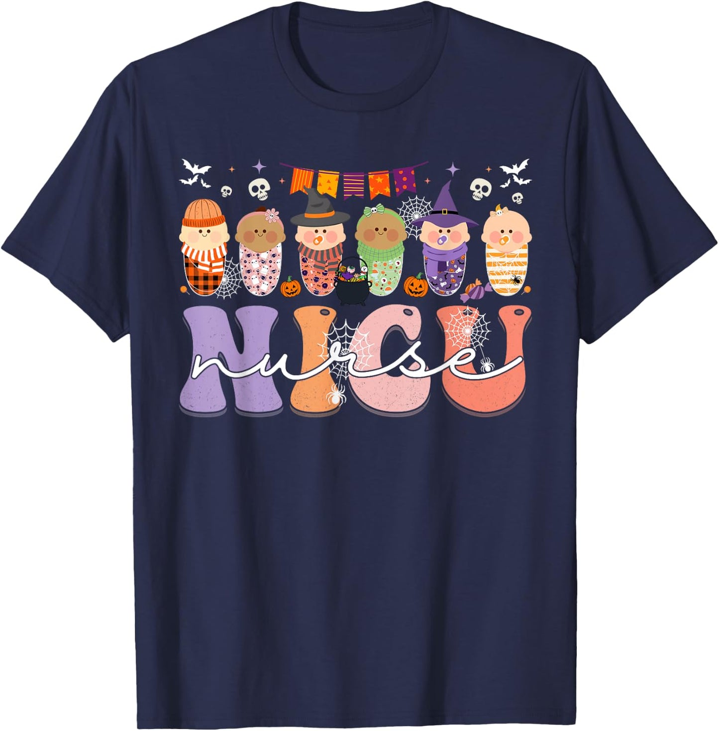 Neonatal Intensive Care Unit Nurse NICU Nurse Halloween T-Shirt - T-Shirt | Navy