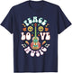 Hippie Hippies Peace Love Music Guitar Retro Hippy Gift T-Shirt - T-Shirt | Navy