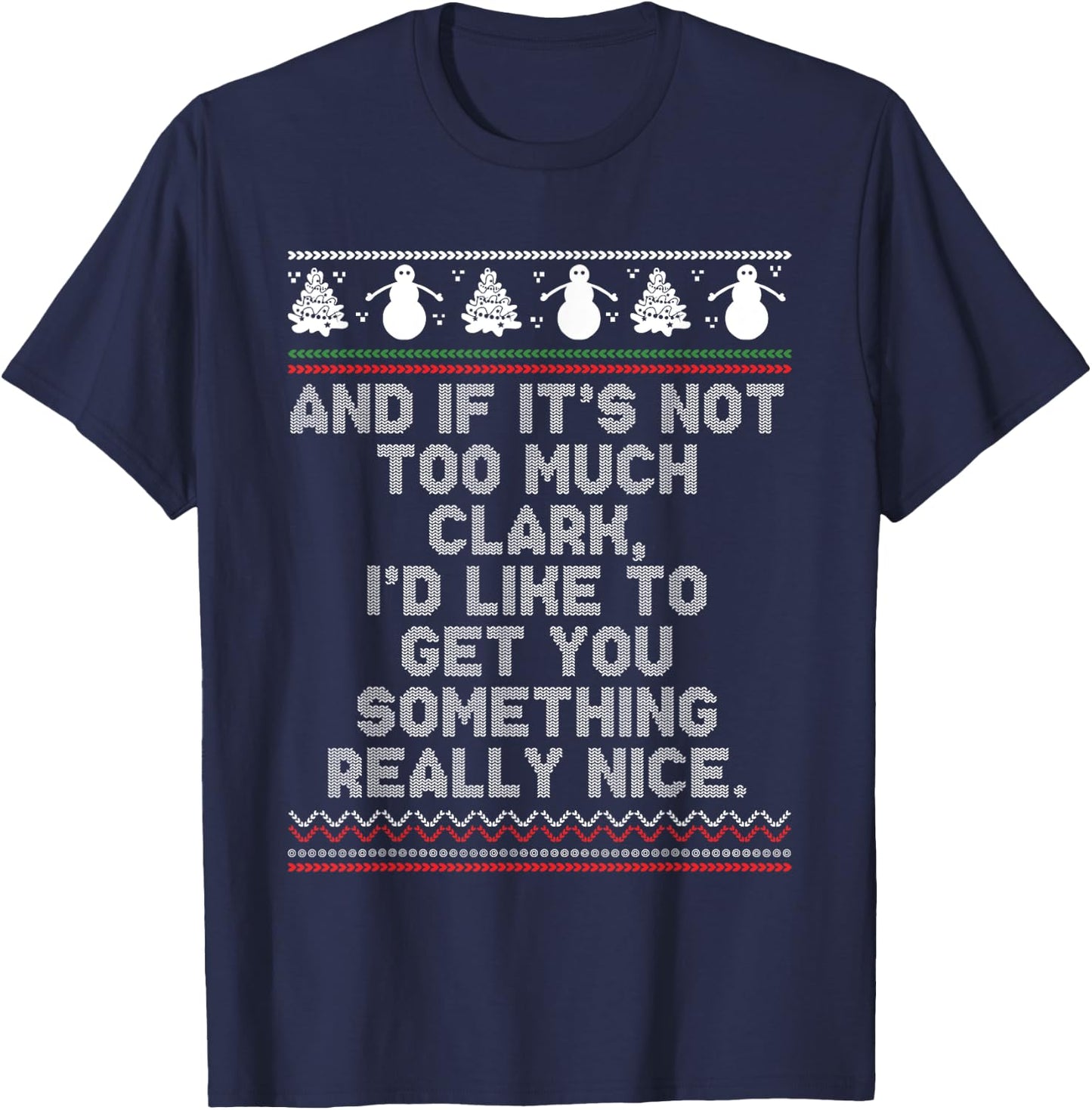 Funny Ugly Christmas Sweater Winter Vacation Christmas Tree T-Shirt - T-Shirt | Navy