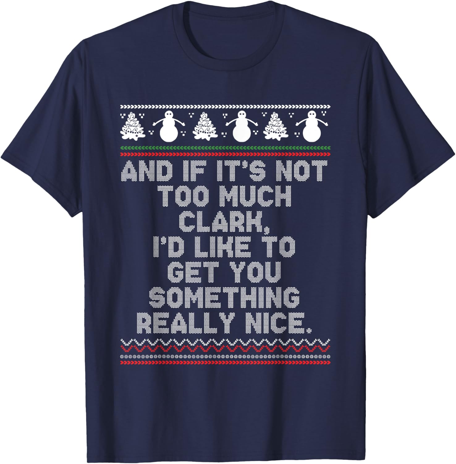 Funny Ugly Christmas Sweater Winter Vacation Christmas Tree T-Shirt - T-Shirt | Navy