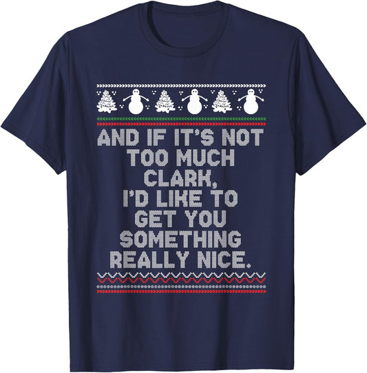 Funny Ugly Christmas Sweater Winter Vacation Christmas Tree T-Shirt - T-Shirt | Navy