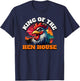 ArtisticRaccoon Funny Rooster King Of The Hen House - Black, Small, -Adult, Short Sleeve T-Shirt - T-Shirt | Navy