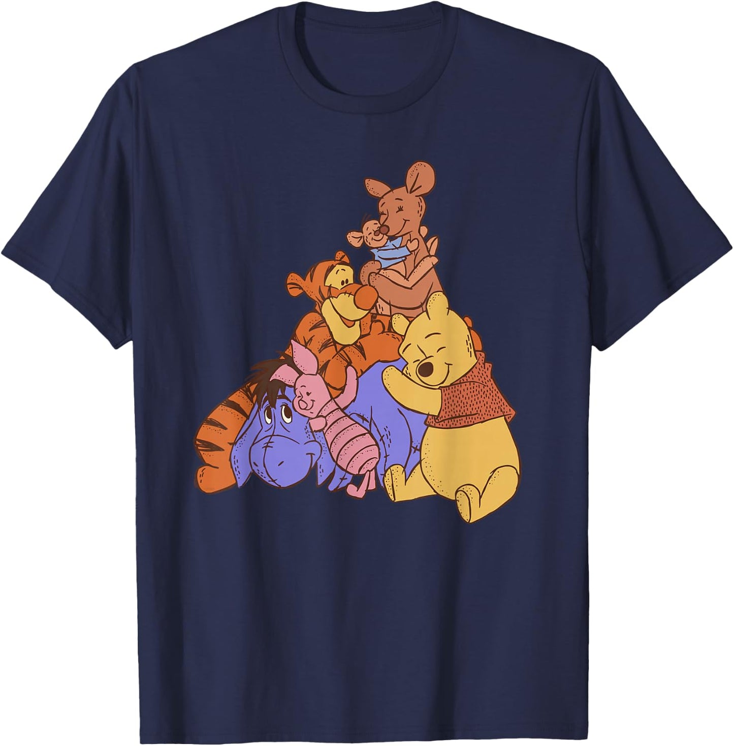 Disney Winnie The Pooh Hundred Acre Kanga Roo Group Hug Small T-Shirt - T-Shirt | Navy