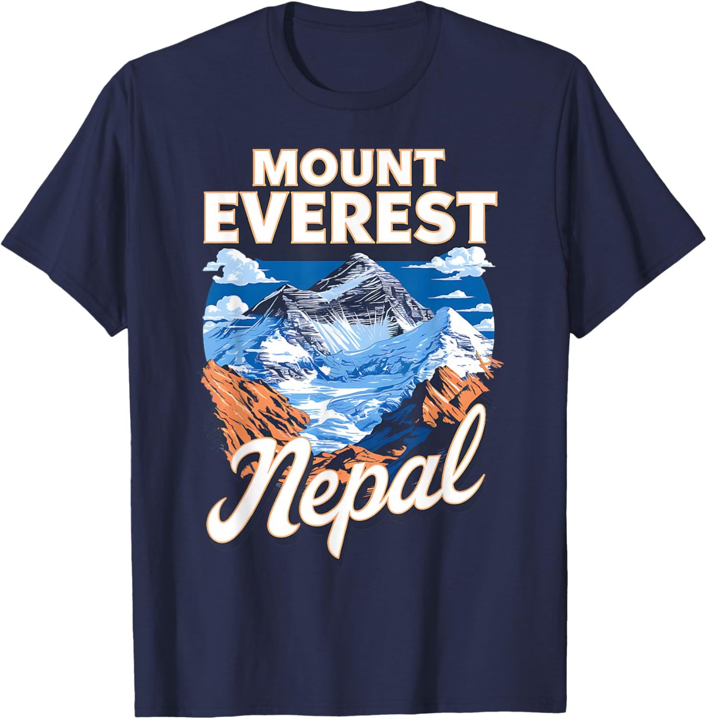 Scenic View of Mount Everest Nepal T-Shirt - T-Shirt | Navy