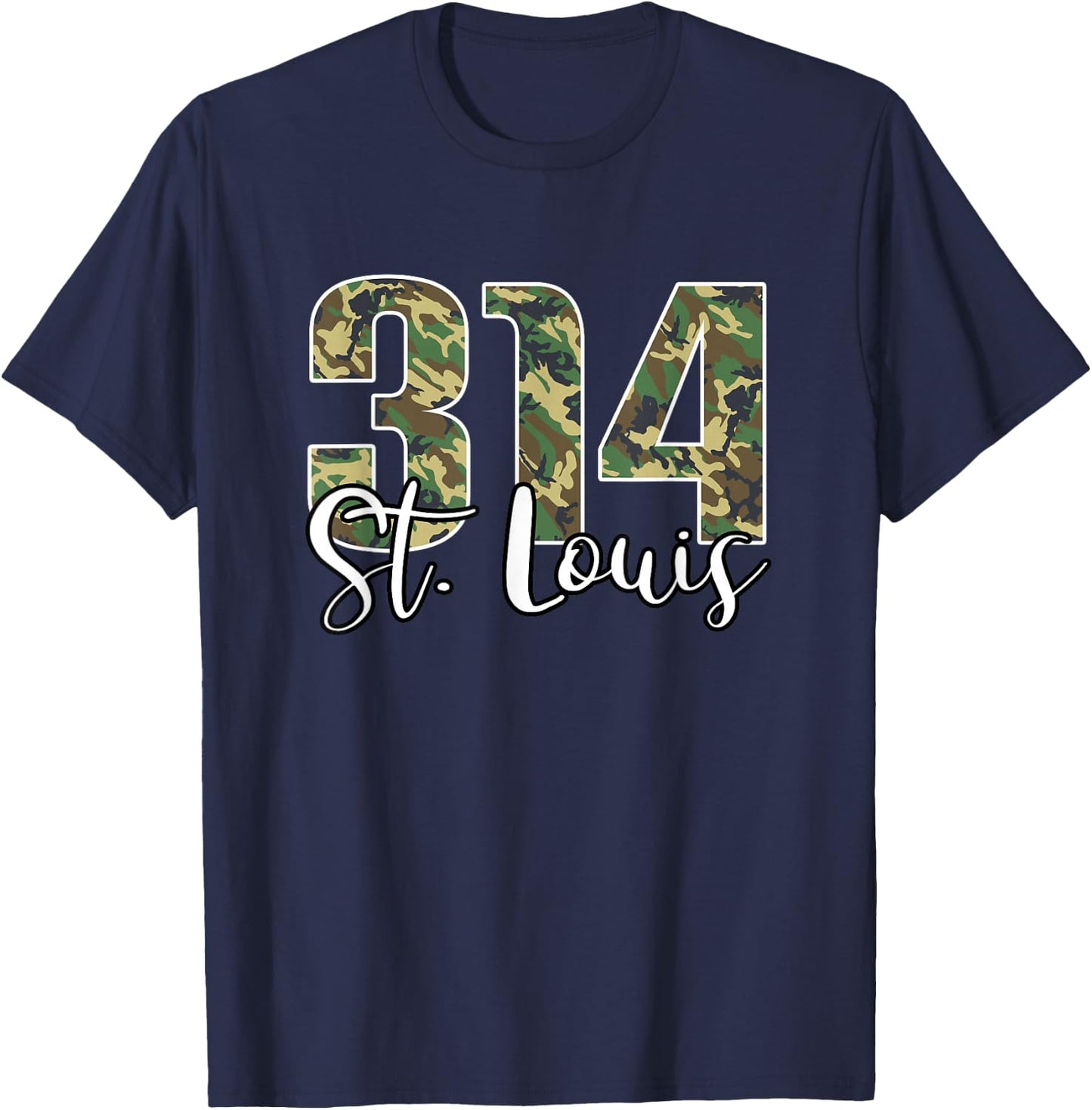 314 St. Louis Missouri Camo Camouflage T-Shirt - T-Shirt | Navy