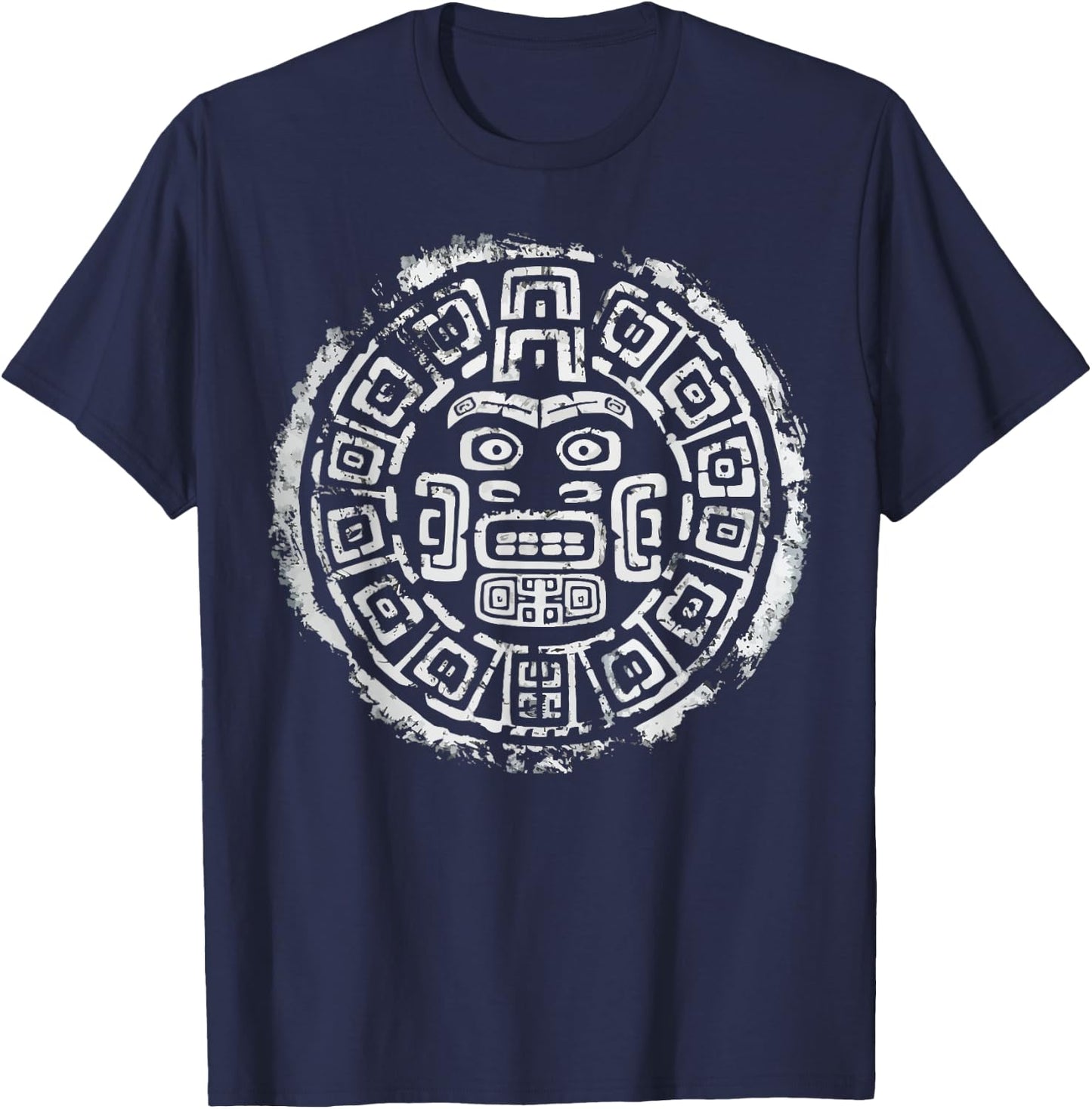 Aztec God Aztec Culture Mayan Indigenous Tlaloc Statue T-Shirt - T-Shirt | Navy