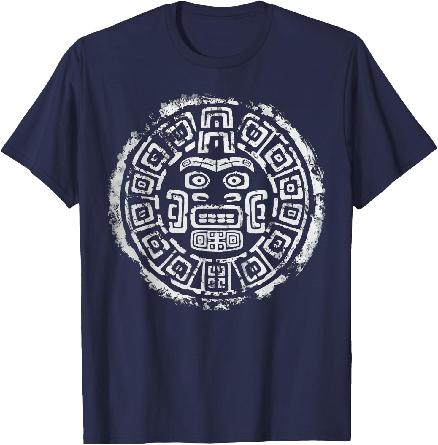 Aztec God Aztec Culture Mayan Indigenous Tlaloc Statue T-Shirt - T-Shirt | Navy