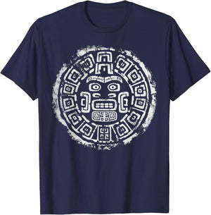 Aztec God Aztec Culture Mayan Indigenous Tlaloc Statue T-Shirt - T-Shirt | Navy