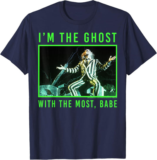 Beetlejuice I'm The Ghost With The Most Babe T-Shirt - T-Shirt | Navy