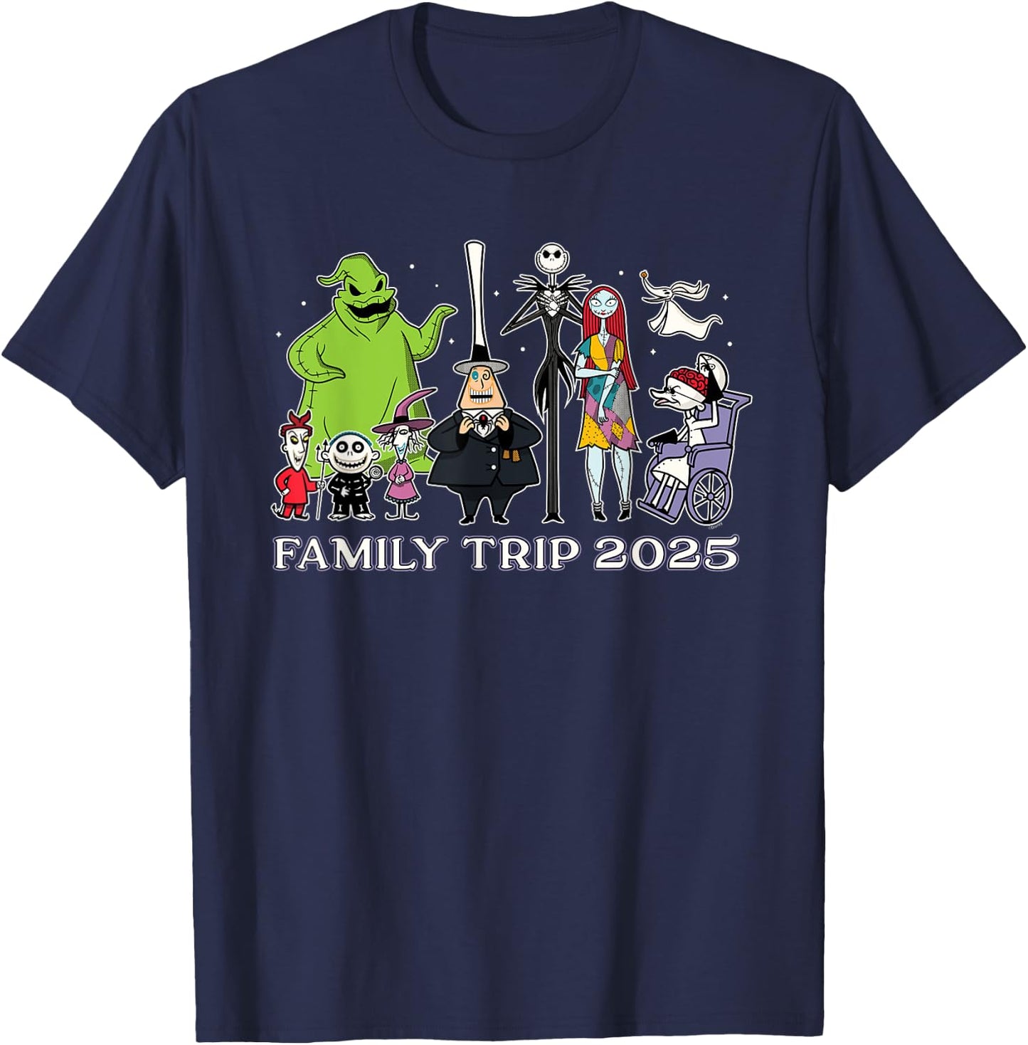 Disney The Nightmare Before Christmas Stars Family Trip 2025 T-Shirt - T-Shirt | Navy