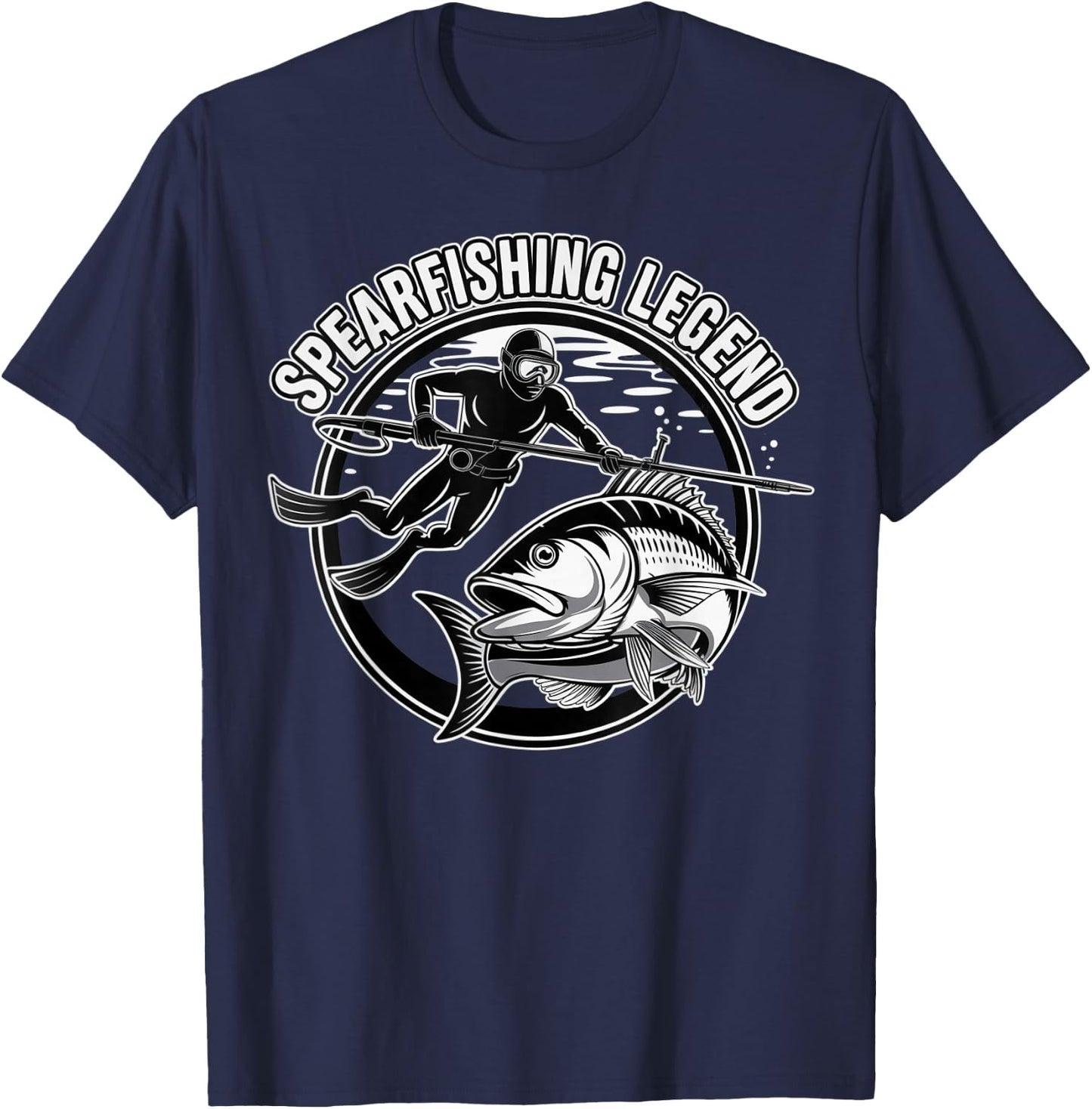 Spearfishing Legend Fisherman Fish Angler Spearfishing T-Shirt - T-Shirt | Navy