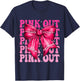 Pink Out Breast Cancer Football Coquette Bow Mom Girls Women T-Shirt - T-Shirt | Navy