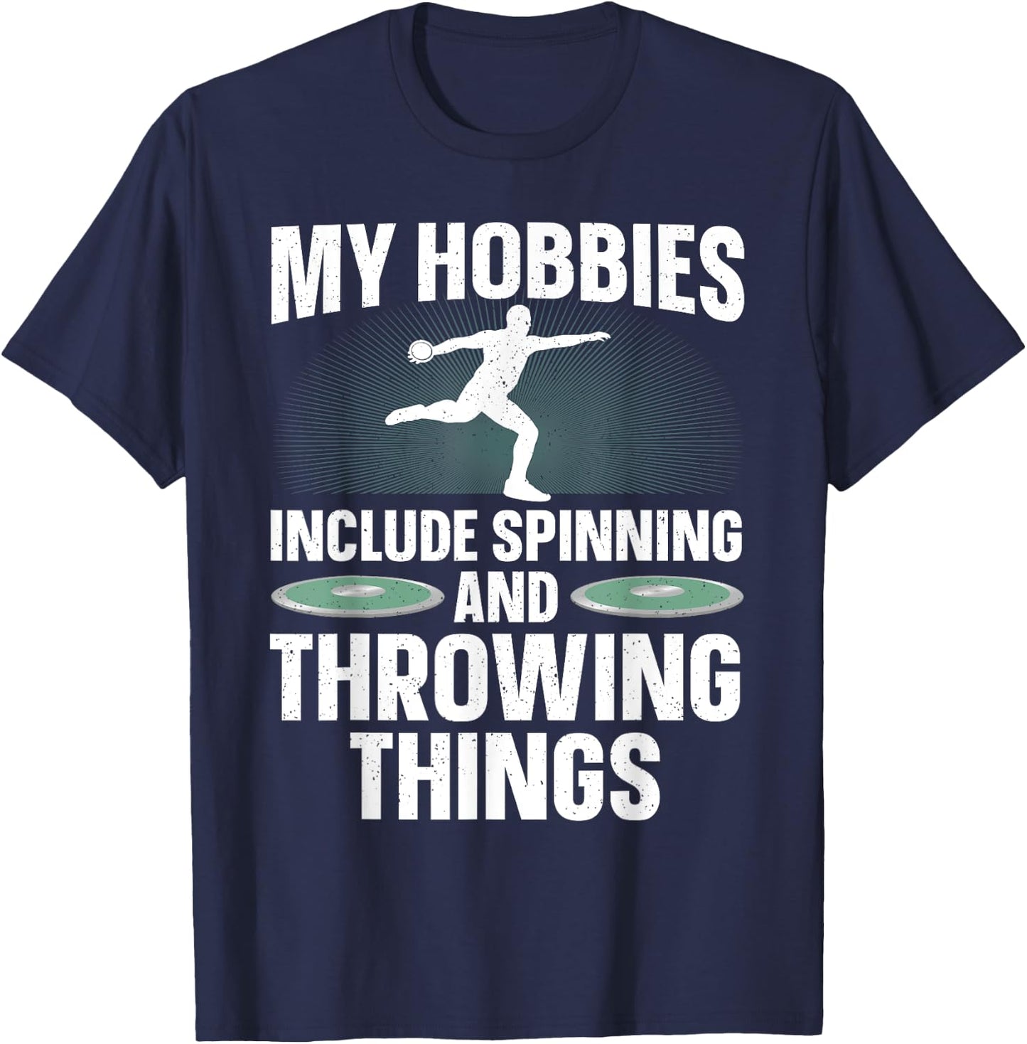 Discus Throwing Art Women Athletics Discus Thrower T-Shirt - T-Shirt | Navy