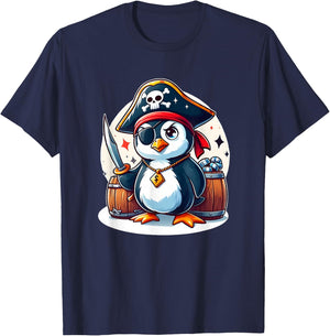 Pirate Penguin T-Shirt - T-Shirt | Navy