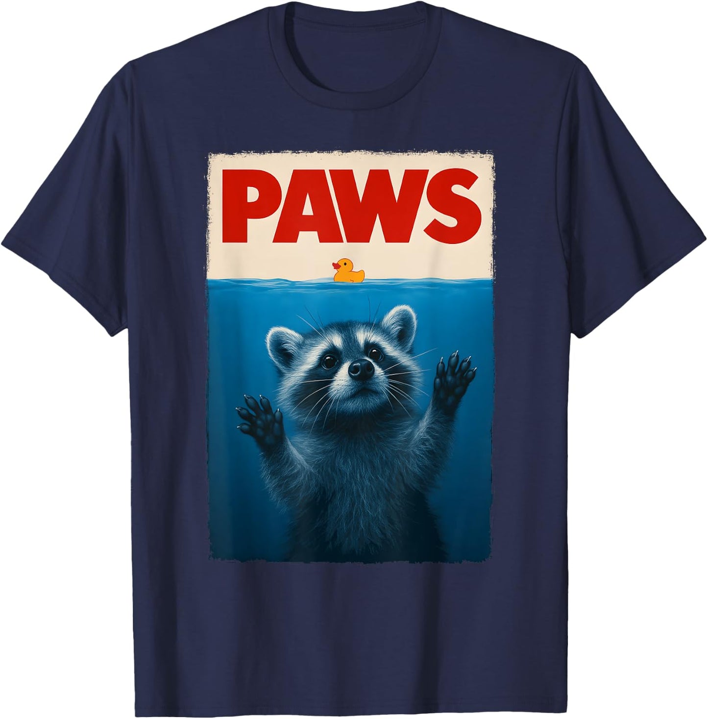 Paws Raccoon Trash Retro Men Kids Women Funny Raccoon T-Shirt - T-Shirt | Navy
