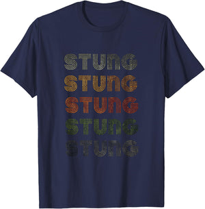Love Heart Stung Grunge Vintage Style Black Stung T-Shirt - T-Shirt | Navy