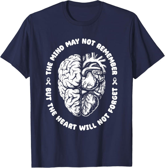 Alzheimers Awareness Dementia Brain Cure Alzheimers Support T-Shirt - T-Shirt | Navy