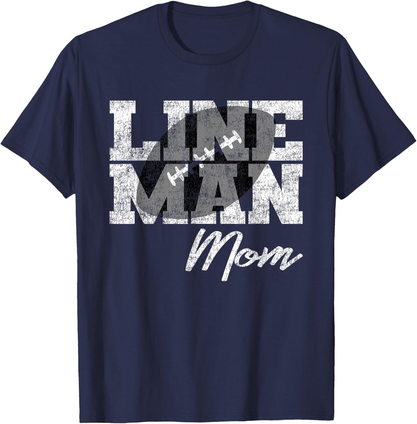 Lineman Mom - Football Player Matching Family T-Shirt - T-Shirt | Navy