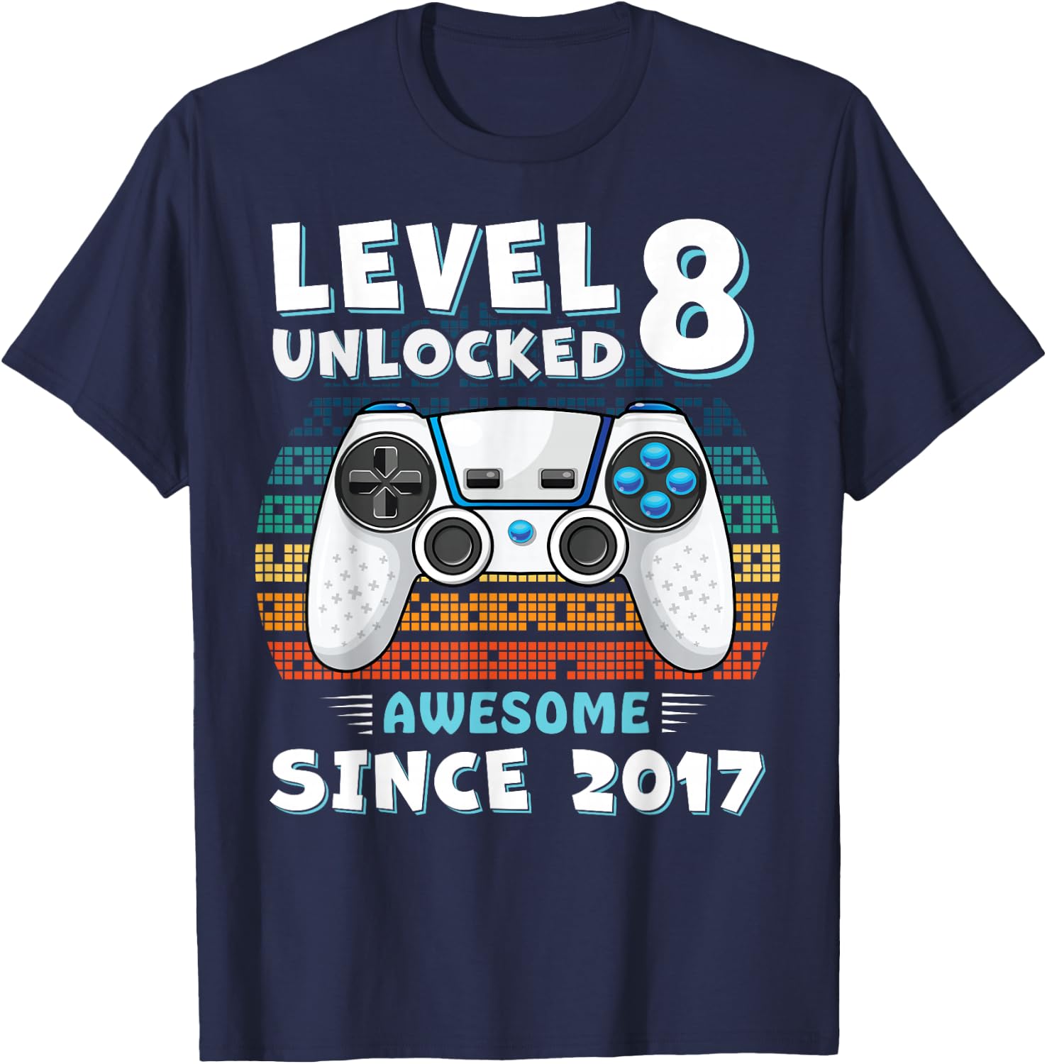 8 Year Old Bday Decorations Son Boy 8yr 2017 8th Birthday T-Shirt - T-Shirt | Navy