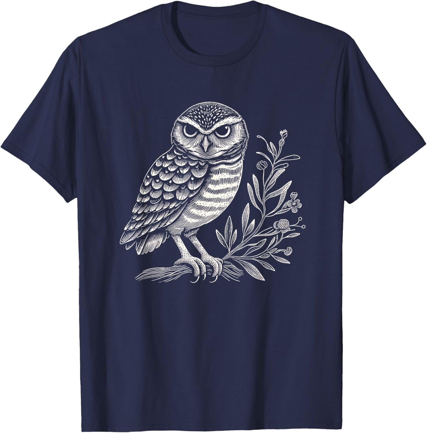 Burrowing Owl Graphic Art Design And Men T-Shirt - T-Shirt | Navy