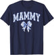 Mammy Coquette Toile Blue Bow Floral Family Matching T-Shirt - T-Shirt | Navy