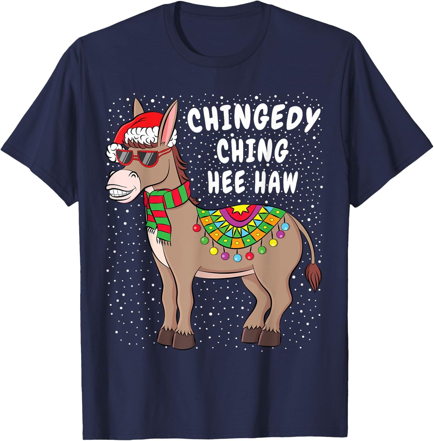 Christmas Donkey Funny American Italian Xmas Gift T-Shirt - T-Shirt | Navy