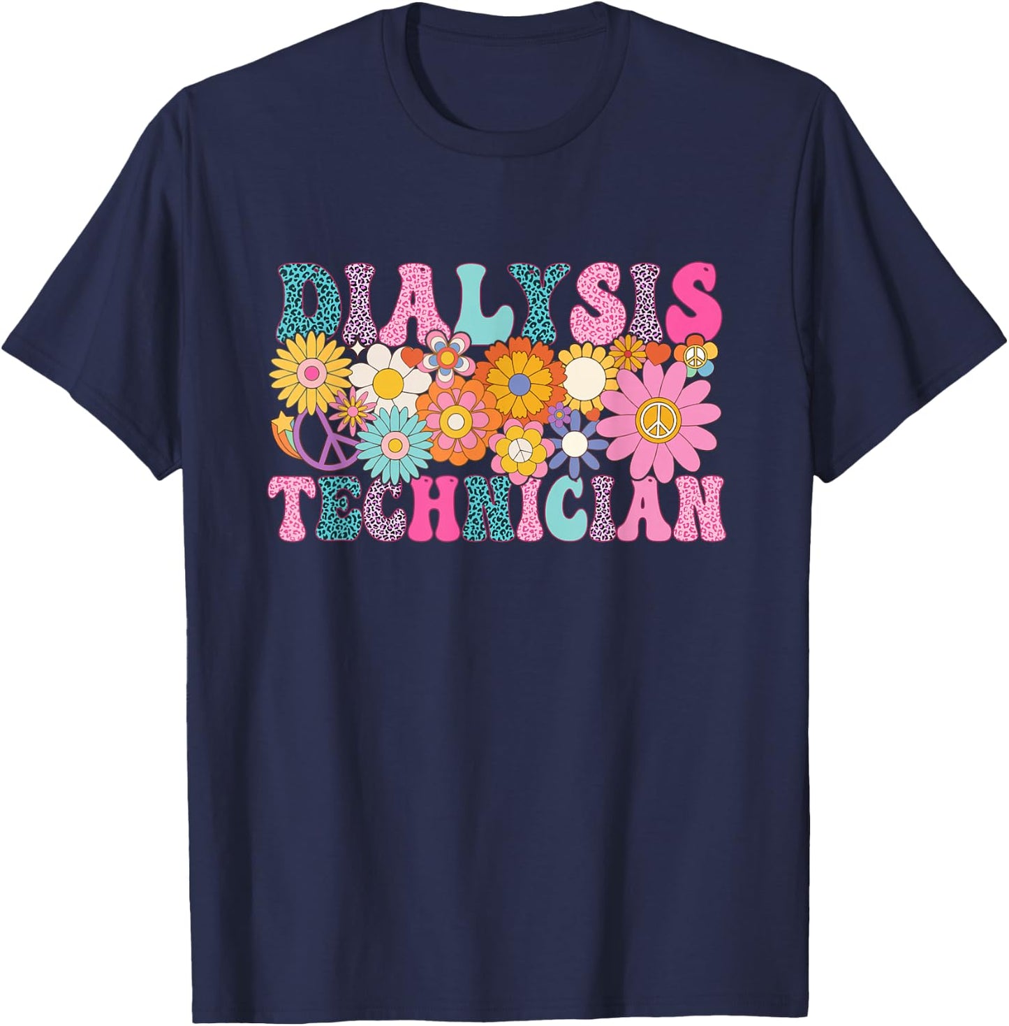 Dialysis Technician Week Groovy Appreciation Day T-Shirt - T-Shirt | Navy