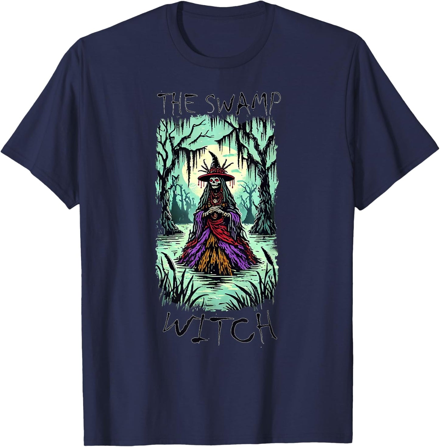 Louisiana Swamp Voodoo Witch Halloween T-Shirt - T-Shirt | Navy