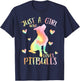 Just a Girl Who Loves Pitbulls Tie Dye Pitbull Teen Girls T-Shirt - T-Shirt | Navy