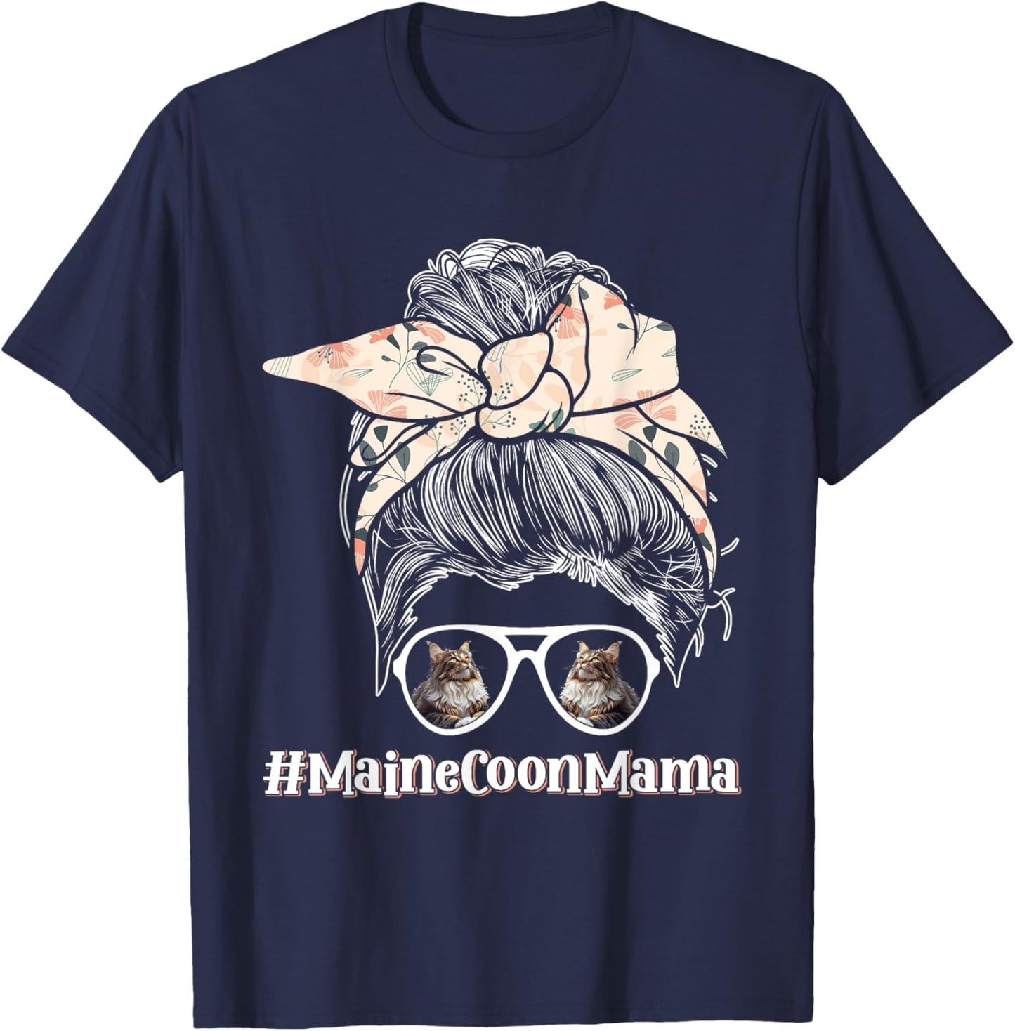 MAINE COON MAMA Maine Coon Cat Owner Main Coon T-Shirt - T-Shirt | Navy