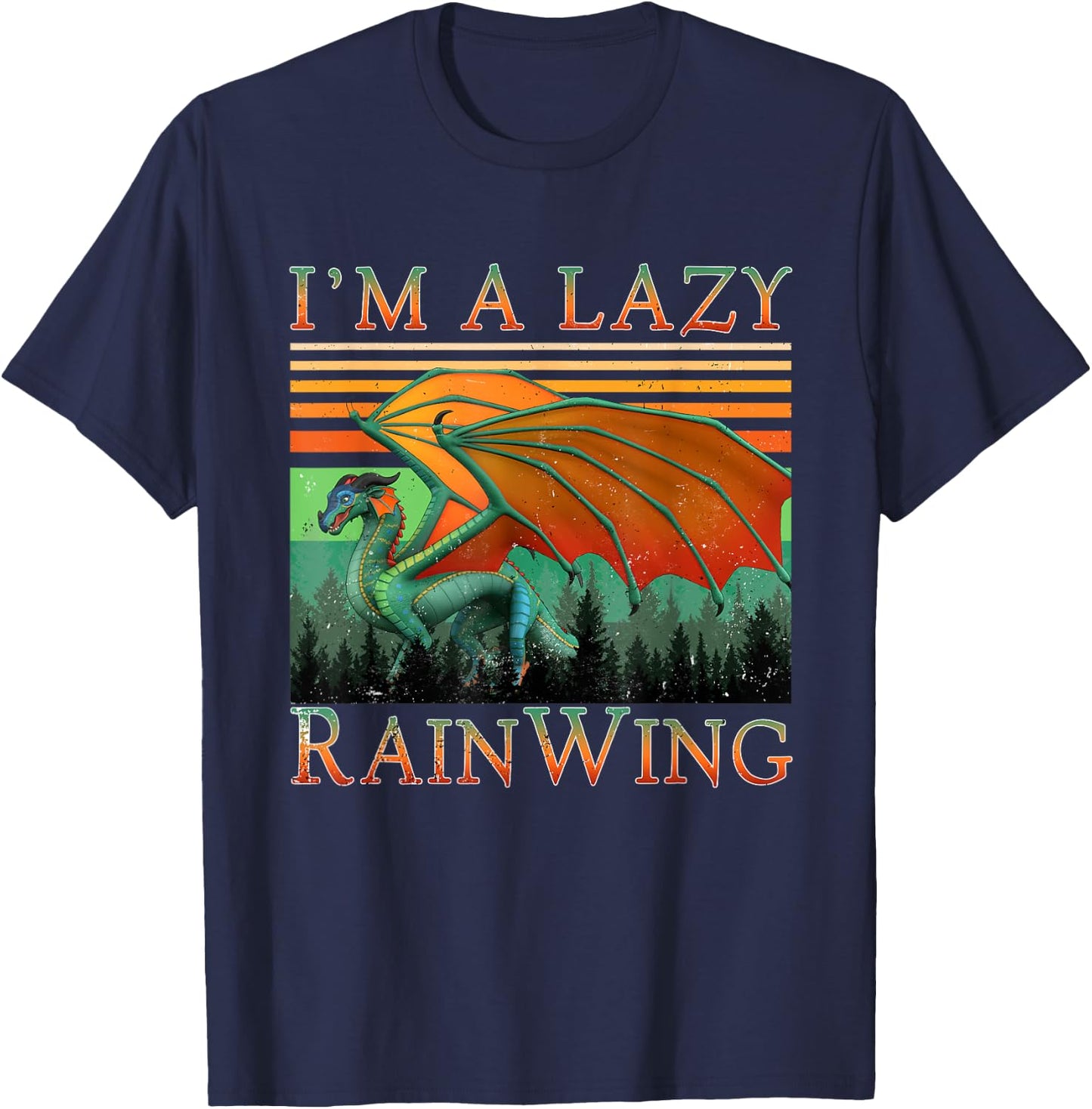 Classic Arts Dragon Animal I'm Lazy Cute Pet Cartoon Lovers T-Shirt - T-Shirt | Navy