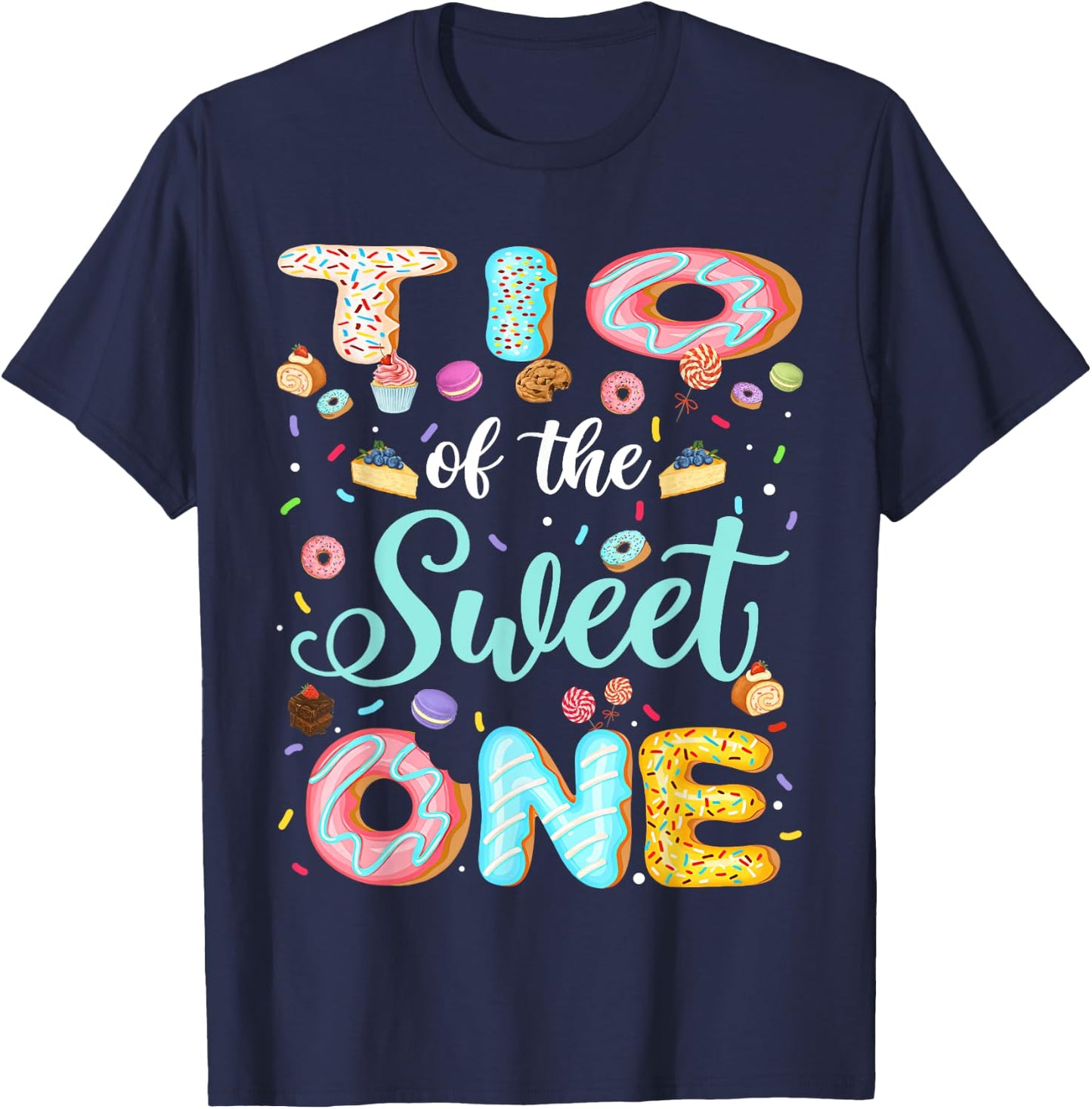 Tio Of The Sweet One 1St Birthday Donut Party T-Shirt - T-Shirt | Navy