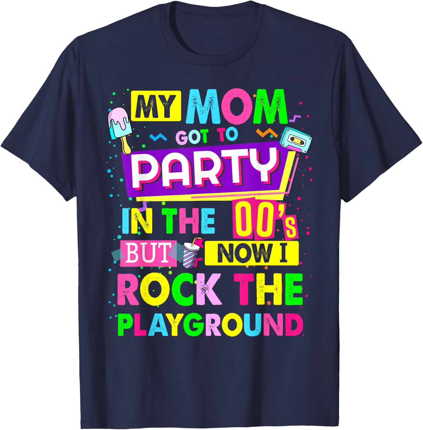 00s Outfit Idea for Kids & Novelty Kids 2000s 00s Themed T-Shirt - T-Shirt | Navy