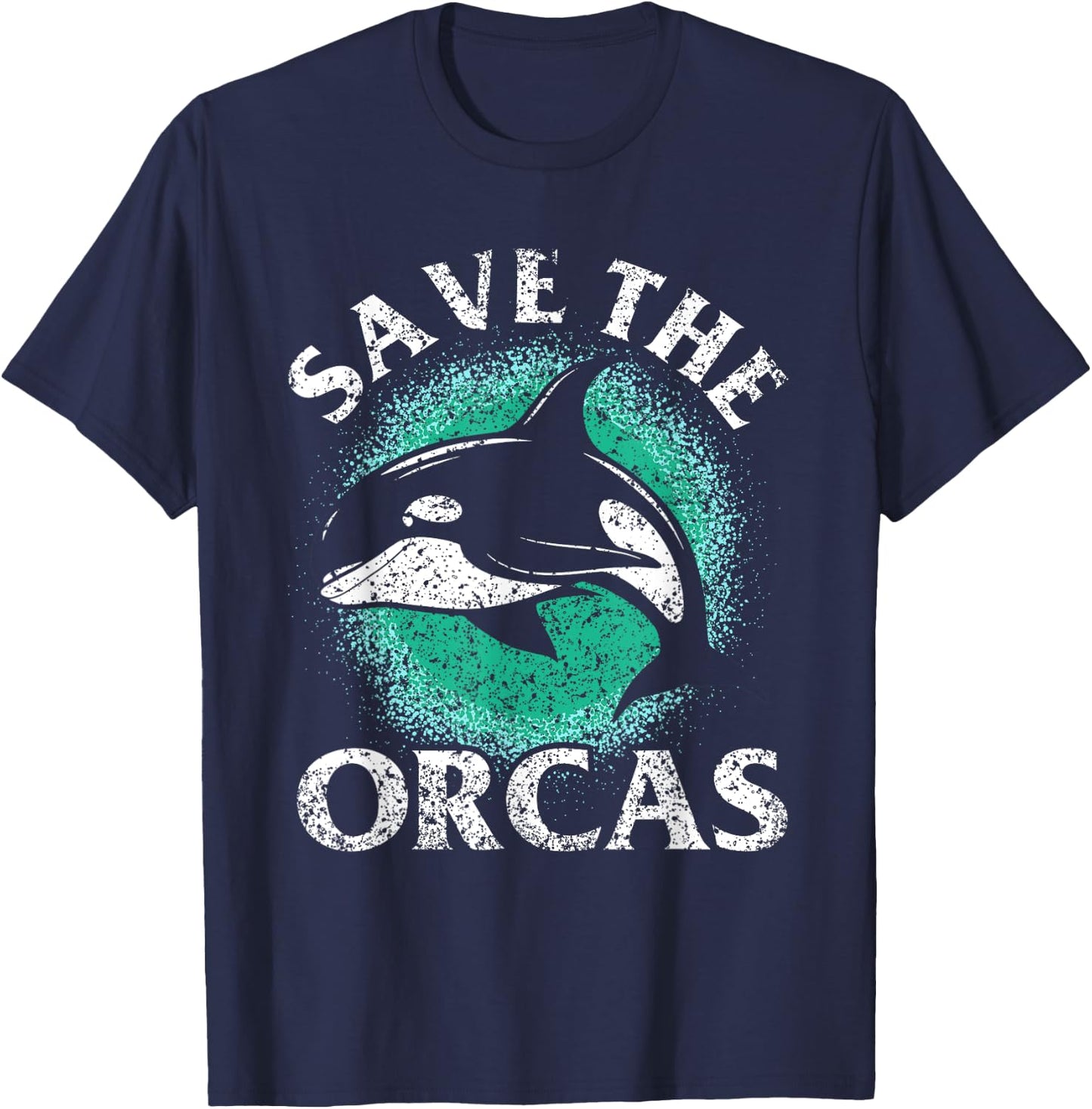 Save The Orcas Protect Whale Sea Orca T-Shirt - T-Shirt | Navy