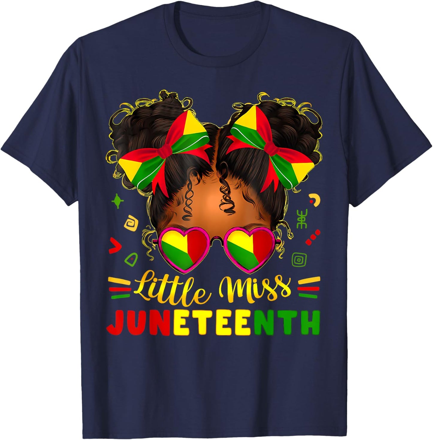 Miss Juneteenth Freedom Black American African Toddler Girl T-Shirt - T-Shirt | Navy