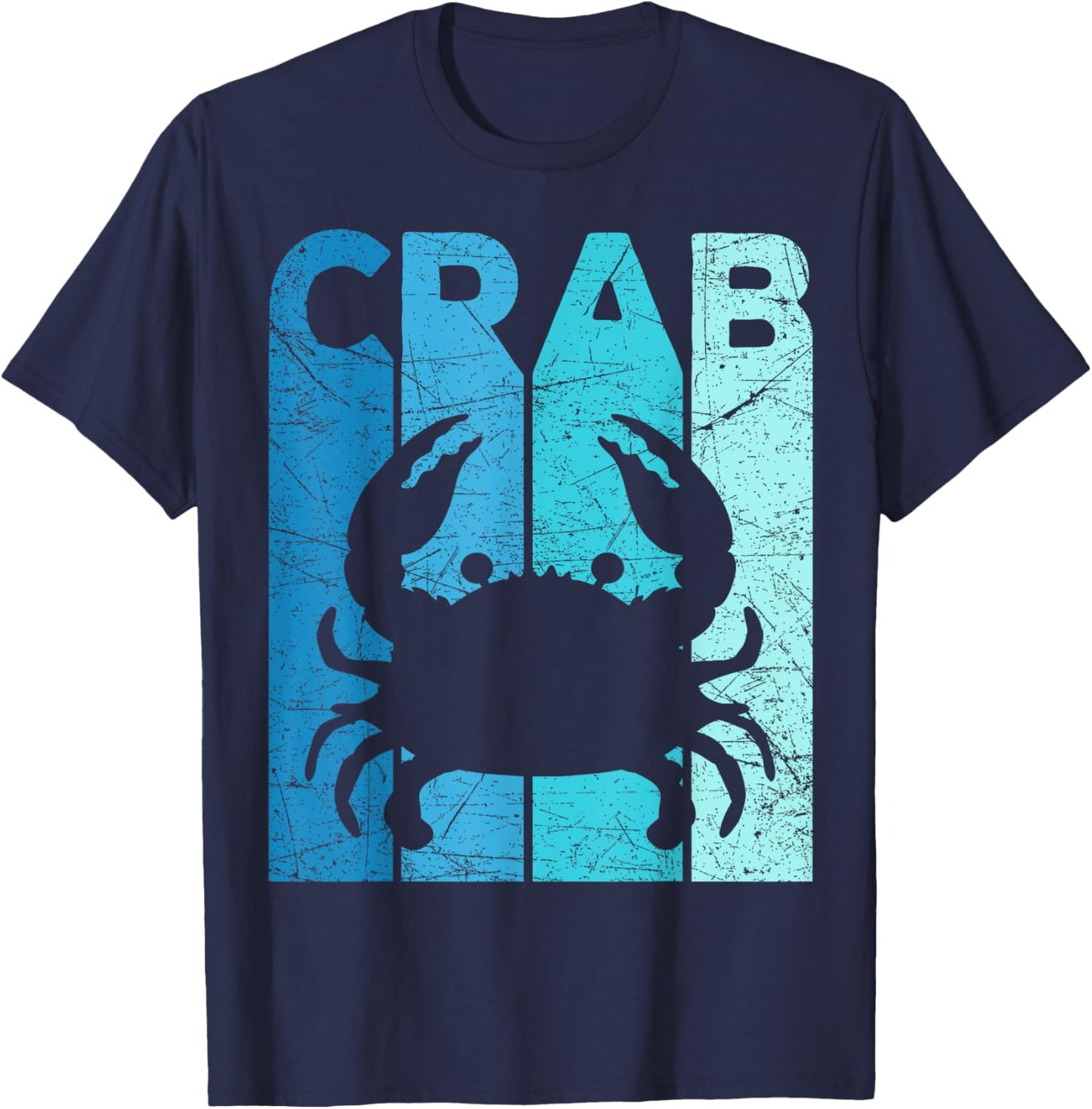 Crab Vintage Seafood Lover Crab Fishing Retro Crabbing , Small T-Shirt - T-Shirt | Navy