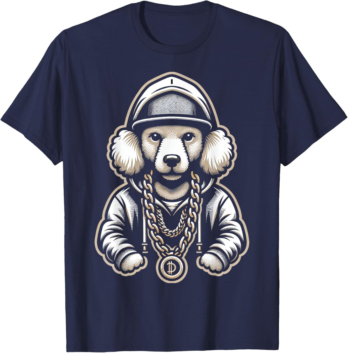 Poodle Gangsta Cool Poodles T-Shirt - T-Shirt | Navy