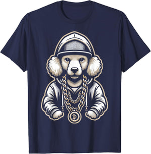Poodle Gangsta Cool Poodles T-Shirt - T-Shirt | Navy