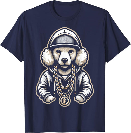 Poodle Gangsta Cool Poodles T-Shirt - T-Shirt | Navy