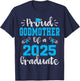 Proud Godmother of a 2025 Graduate Class of 2025 Senior 25 T-Shirt - T-Shirt | Navy