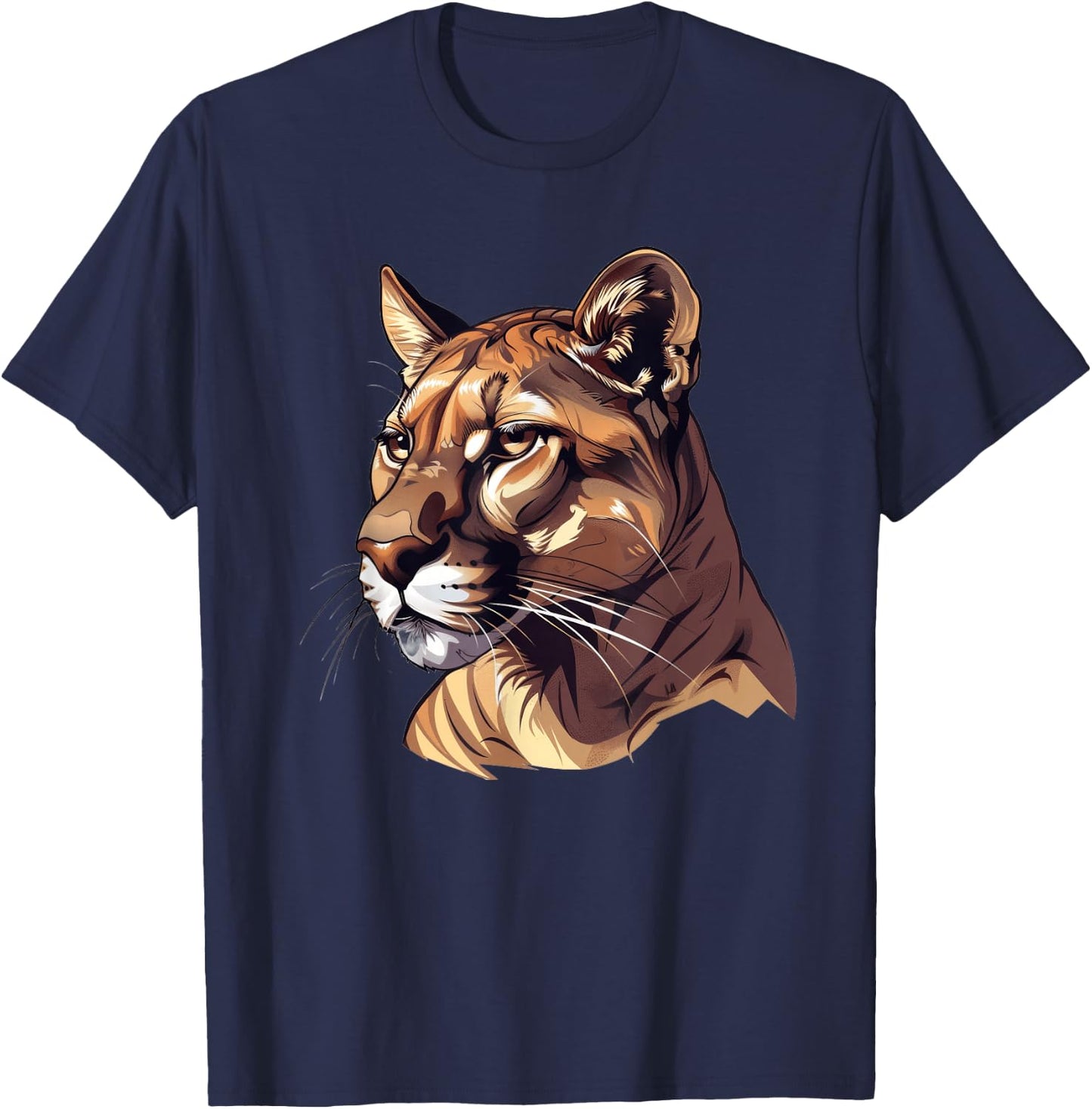 Mountain Lion Caricature T-Shirt - T-Shirt | Navy