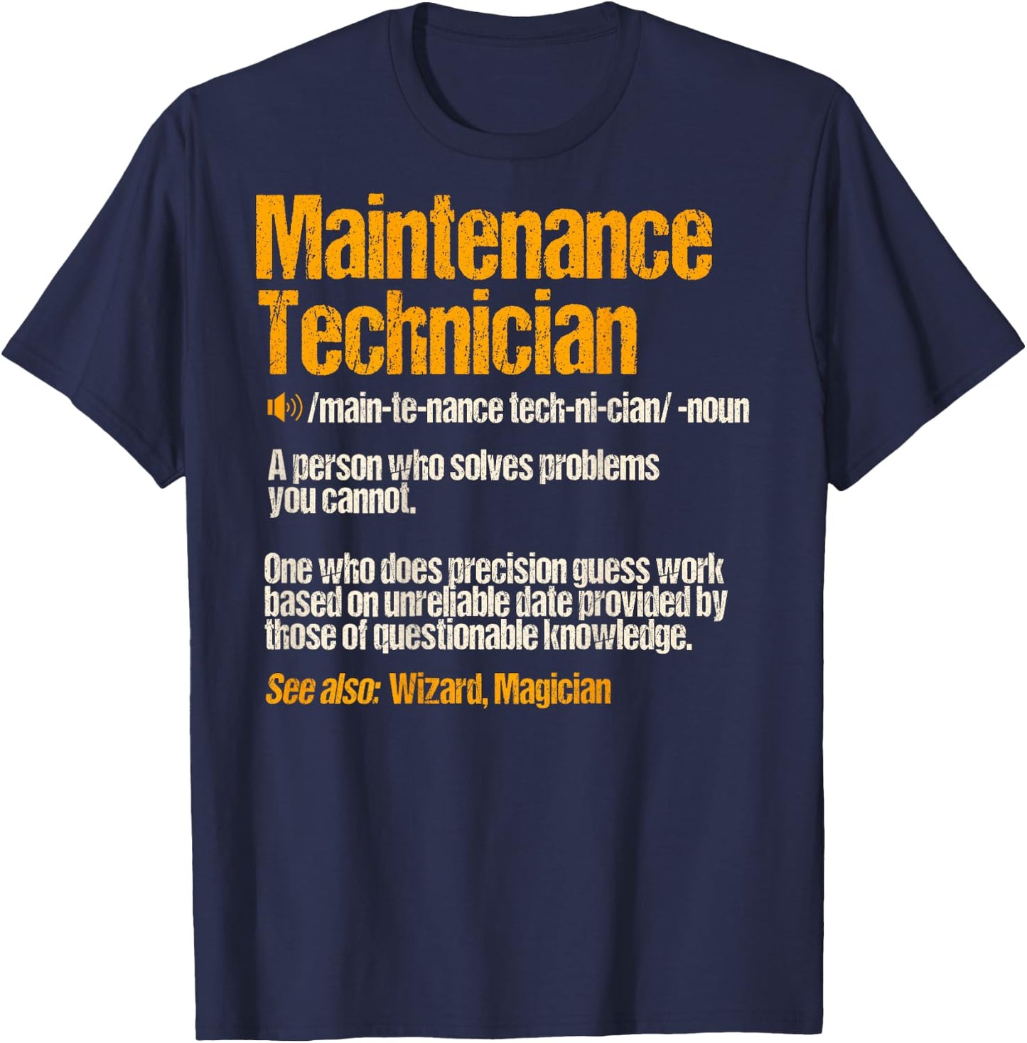 Maintenance Man Gifts Design On Back of Clothing T-Shirt - T-Shirt | Navy