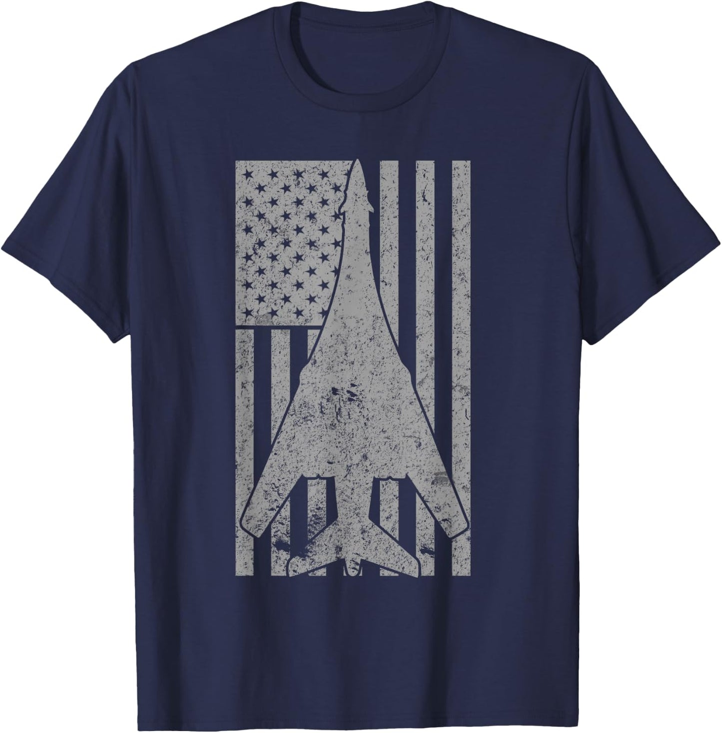 B-1 Lancer Supersonic Bomber Airplane Vintage Flag T-Shirt - T-Shirt | Navy