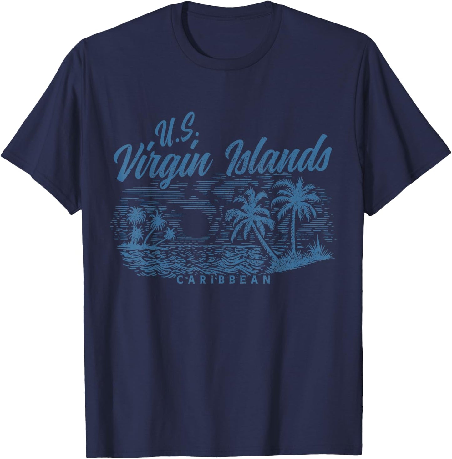 US Virgin Islands Pride Beach Vacation USVI Vintage T-Shirt - T-Shirt | Navy