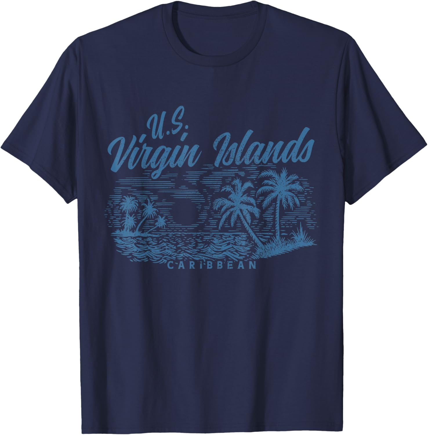 US Virgin Islands Pride Beach Vacation USVI Vintage T-Shirt - T-Shirt | Navy
