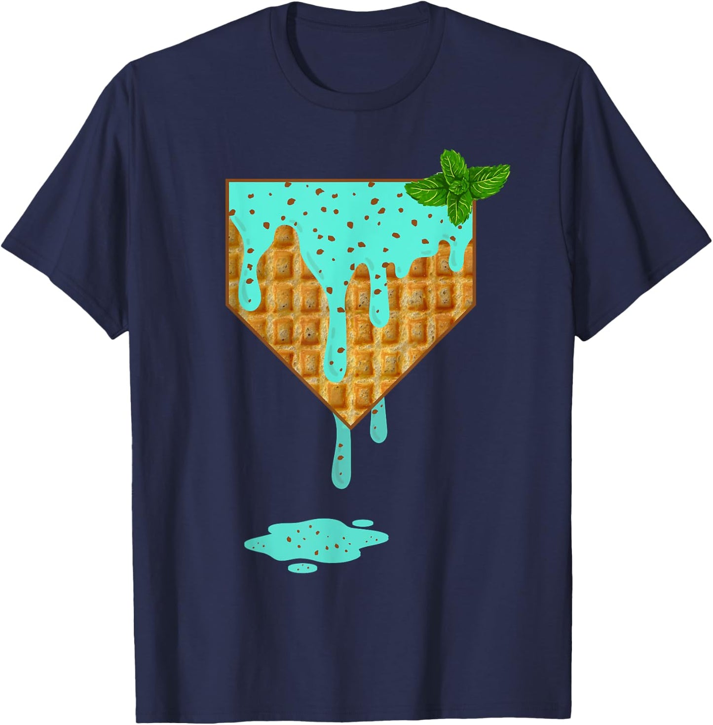 Home Plate Drip - Mint Chocolate Chip Softball & Baseball T-Shirt - T-Shirt | Navy